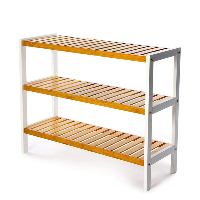 Rack de plate-forme de chaussures en bambou durable pour l'organisation du placard