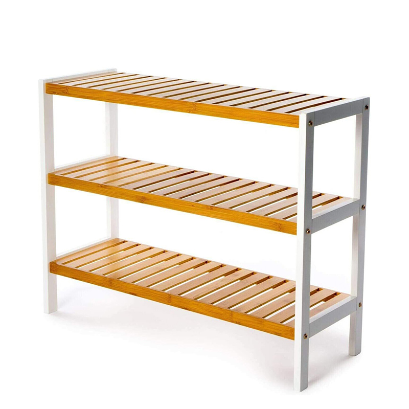Rack de plate-forme de chaussures en bambou durable pour l'organisation du placard