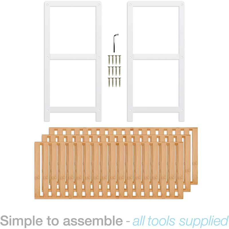 Organisateur multifonctionnel à 3 niveau pliable en bambou pour placard pour placard