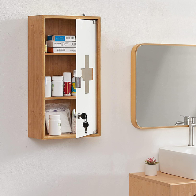 Armoire à pharmacie de toilette armoire à pharmacie en aluminium avec rangement
