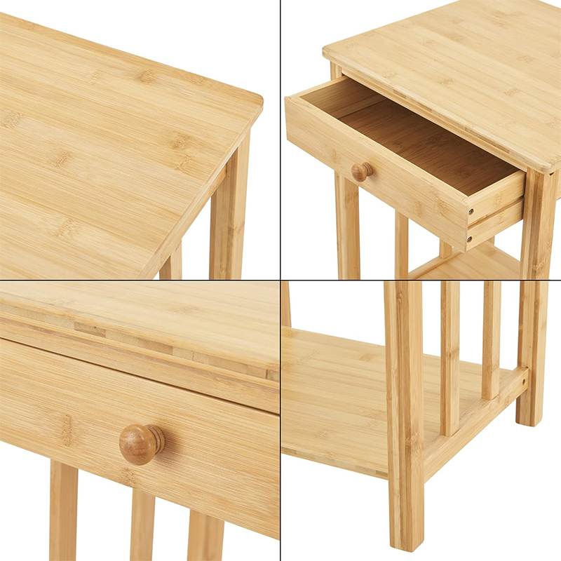 Table de chevet à cadre élégant avec compartiment ouvert